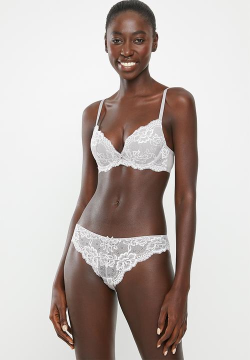 DORINA - Lianne  push up plunge bra - grey 