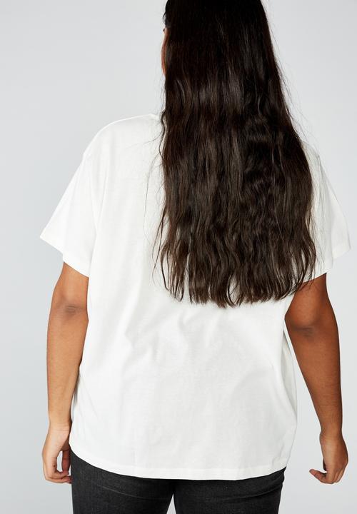 Cotton On - Curve graphic license tee high voltage - white 