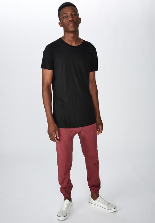 Cotton On - Drake cuffed pant - washed red