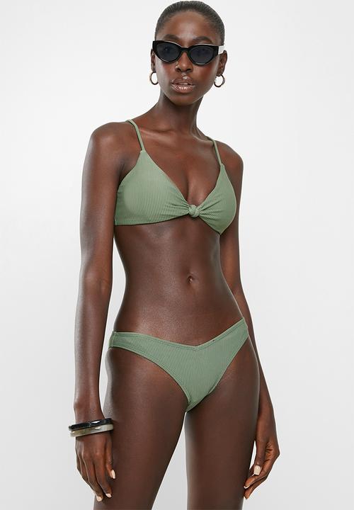Cotton On - Knot front bralette bikini top - cool avocado