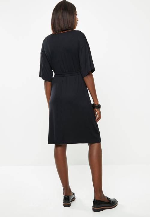 edit Maternity - Maternity Feeding belted knit dress - black