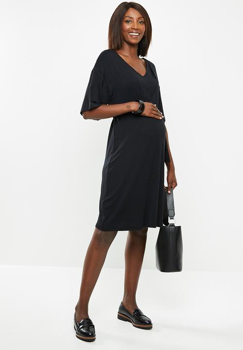 edit Maternity - Maternity Feeding belted knit dress - black