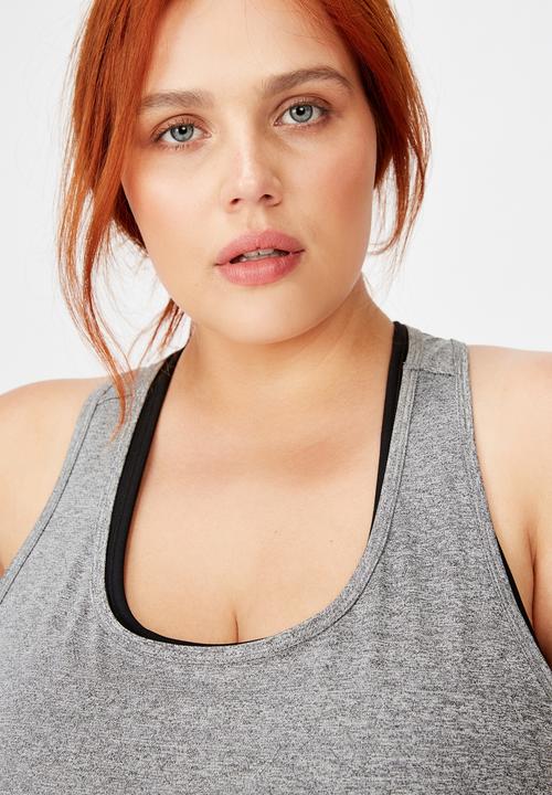Cotton On - Curve active training tank top - salt & pepper