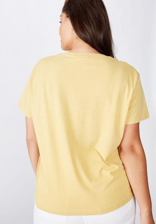 Cotton On - Curve graphic tee road tripper - yellow 
