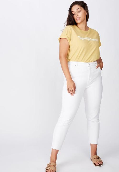 Cotton On - Curve graphic tee road tripper - yellow 