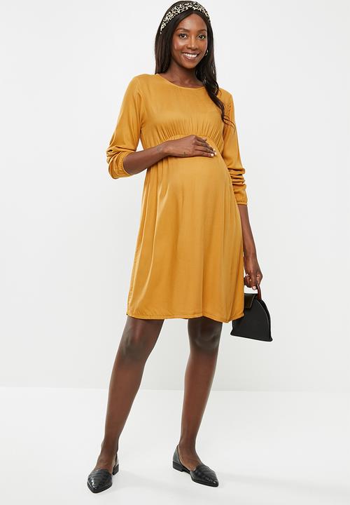 Superbalist -  Maternity  Babydoll sweater dress - mustard