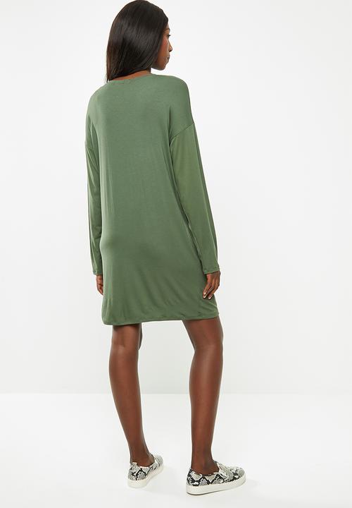 Superbalist - Maternity Long sleeve tee dress - khaki