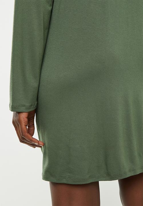 Superbalist - Maternity Long sleeve tee dress - khaki