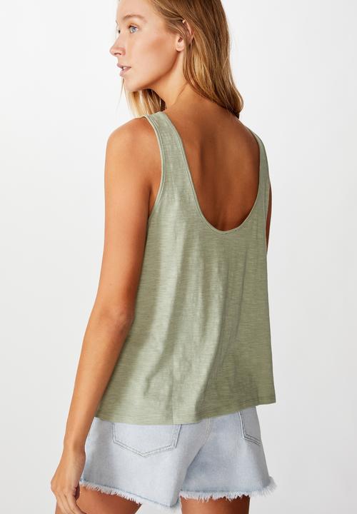 Cotton On - The relaxed scoop tank - tea