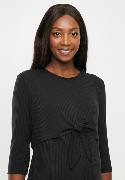 Superbalist - Maternity Tie front jumpsuit - black