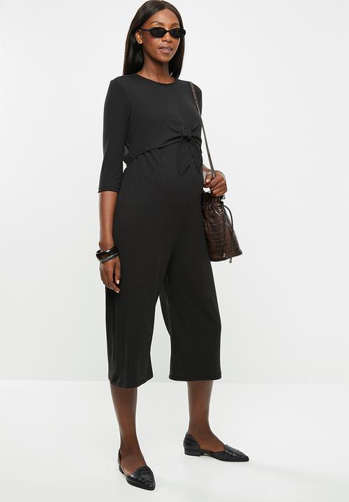 Superbalist - Maternity Tie front jumpsuit - black