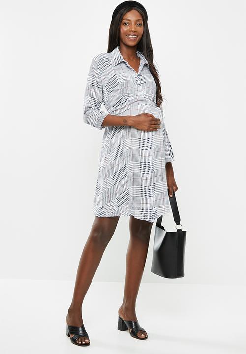 Superbalist - Maternity Belted shirt dress - check