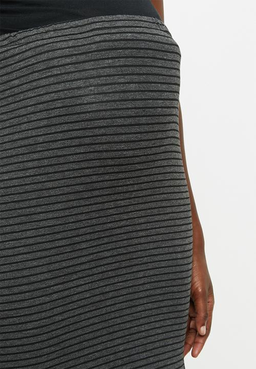 Superbalist - Maternity knit midi skirt - grey & black 