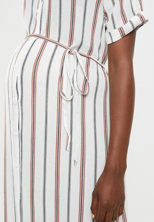 Glamorous - Maternity side split shirt dress - white
