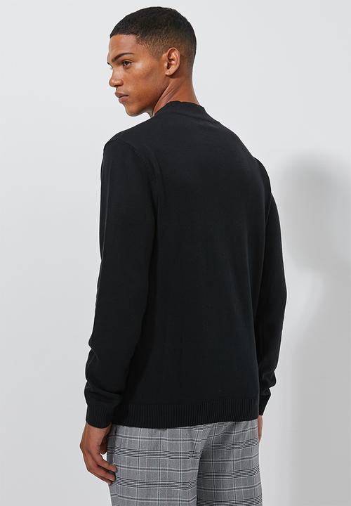 Superbalist - Slim fit high neck knit - black