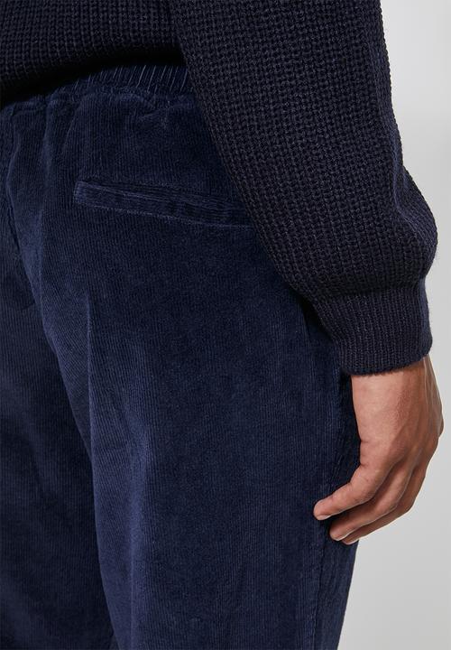 Superbalist - Elasticated waistband corduroy pants - navy
