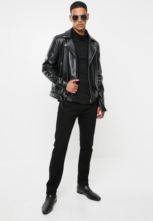 Jack & Jones - Hip biker jacket - black 