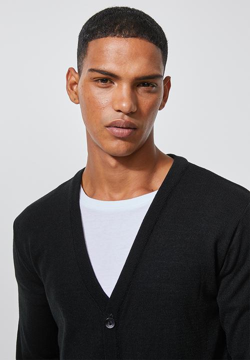 Superbalist - Lightweight button through cardi - black