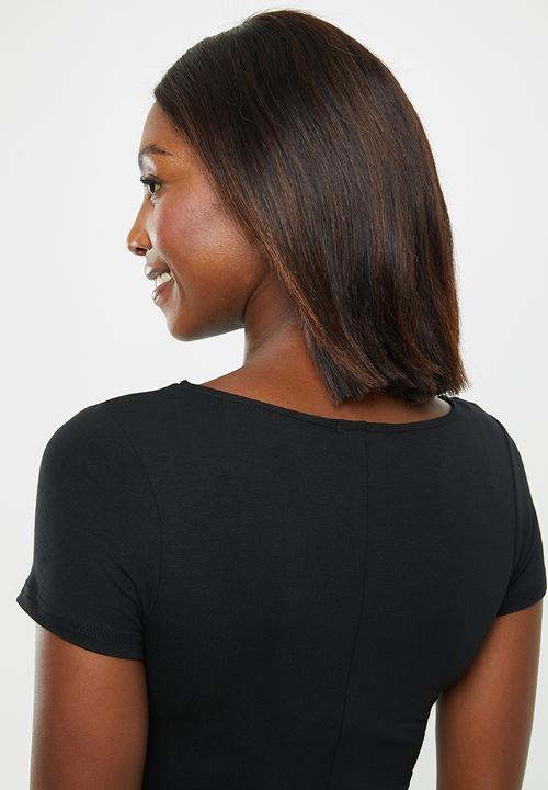 edit - Side knot midi dress - black