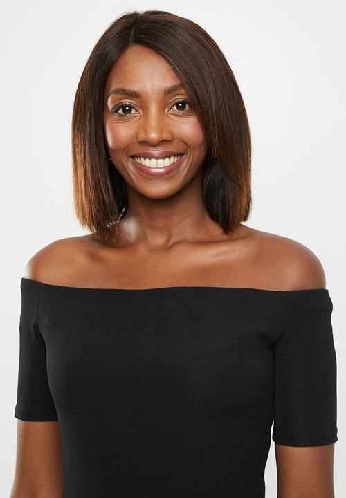 edit - Off the shoulder bodycon dress - black
