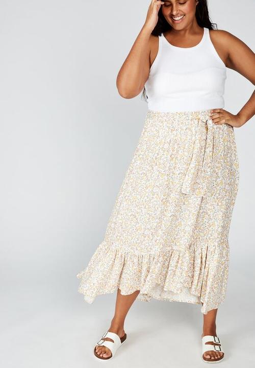 Cotton On - Curve gypsy tiered maxi skirt bobby floral paisley - multi