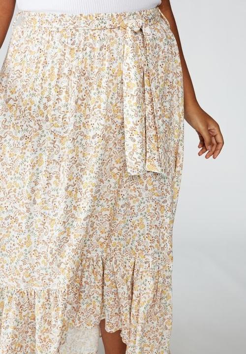 Cotton On - Curve gypsy tiered maxi skirt bobby floral paisley - multi