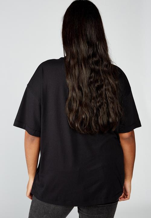 Cotton On - Curve oversized graphic license tee pro metallica money scale - black