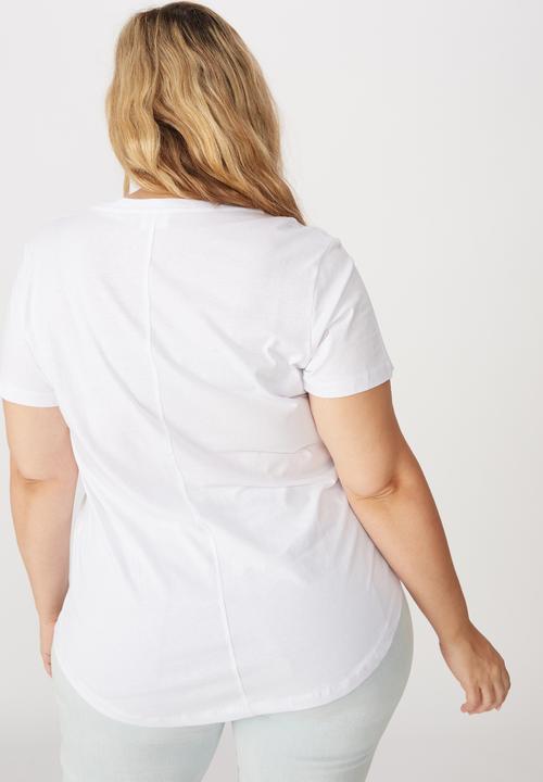 Cotton On - Curve the one scoop tee - white