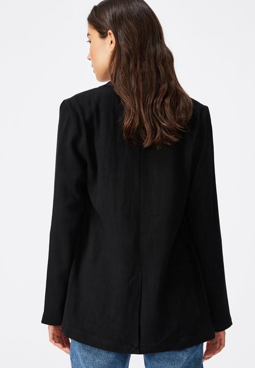 Cotton On - All day textured blazer - black