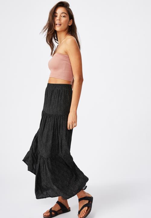 Cotton On - Jasmine maxi skirt rosie spot - black