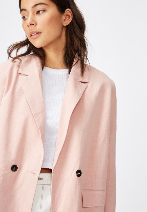 Cotton On - All day textured blazer - pink 