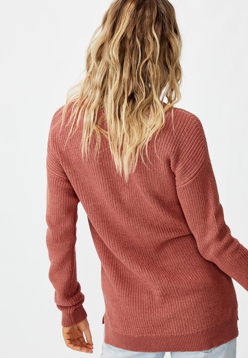 Cotton On - Archy 6 pullover marsala twist - canyon rose