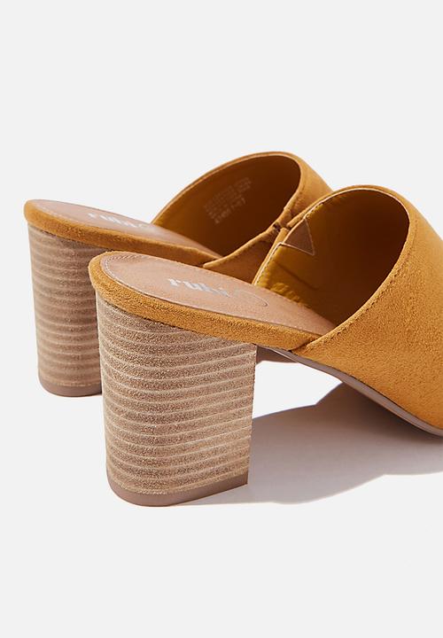 Cotton On - Colette heeled mule - mustard