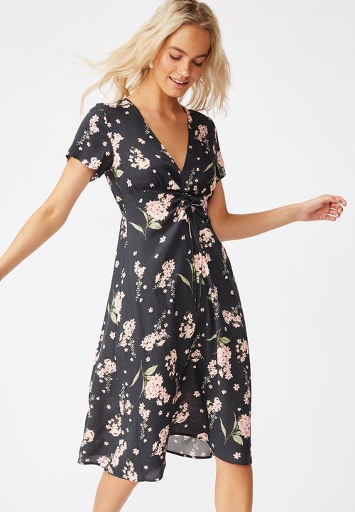 Cotton On - Woven issa gathered front midi dress naomi floral - multi 