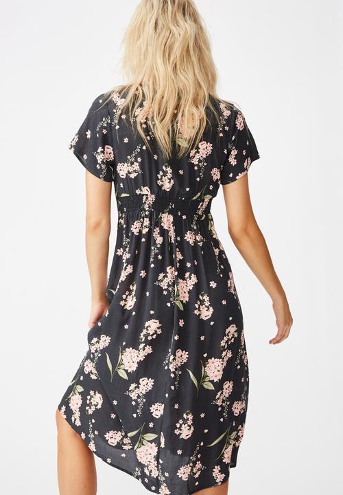 Cotton On - Woven issa gathered front midi dress naomi floral - multi 