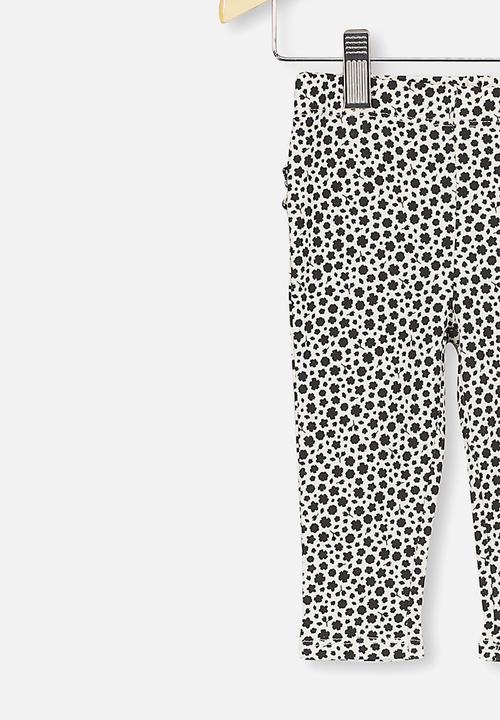 Cotton On - Quinn ruffle leggings - black & white 