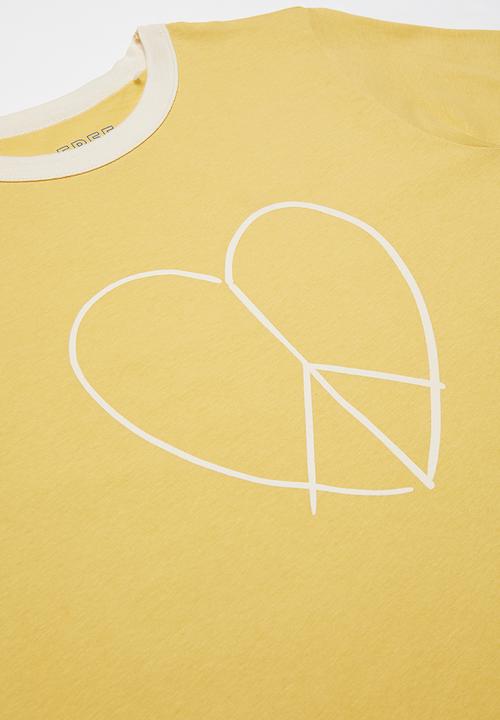 Free by Cotton On - Girls ringer tee - yellow 