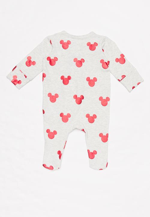 Cotton On - The long sleeve zip romper - grey & red