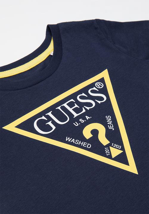 GUESS - Short sleeve guess triangle tee - blue