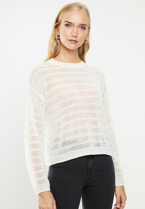 MANGO - Open knit jersey - cream