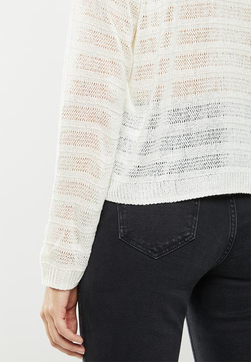 MANGO - Open knit jersey - cream