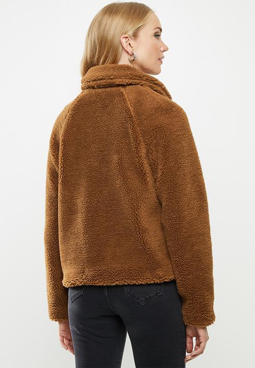 ONLY - Emily teddy jacket - brown 