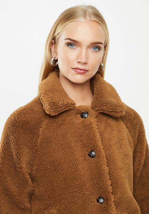 ONLY - Emily teddy jacket - brown 