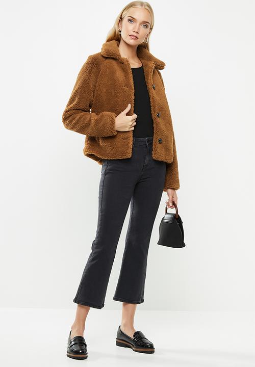 ONLY - Emily teddy jacket - brown 