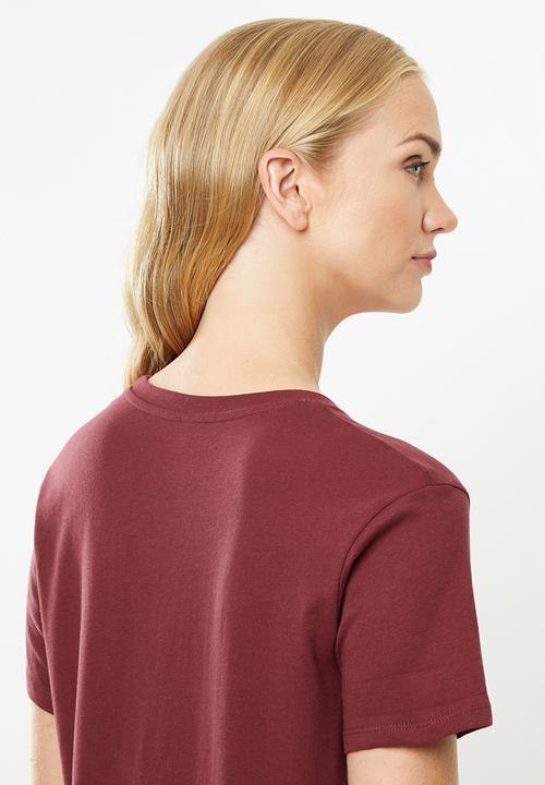 Cotton On - Tbar fox graphic tee - burgundy 