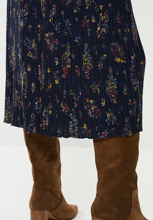ONLY - Faith midi plisse skirt - navy