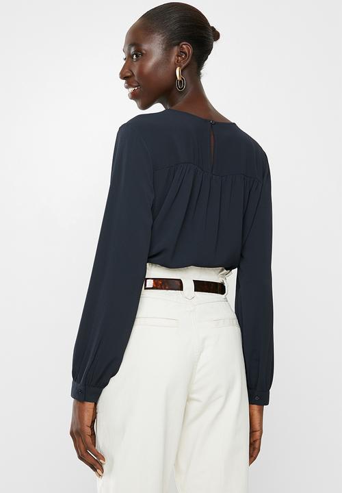 Jacqueline de Yong - Oliver long sleeve top - navy