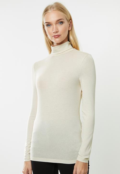 Vero Moda - Carla long sleeve highneck top - birch