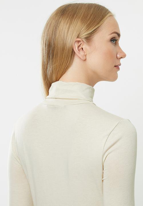 Vero Moda - Carla long sleeve highneck top - birch