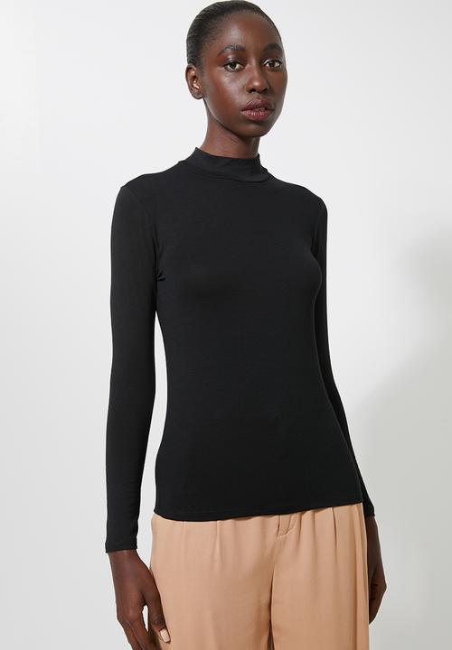 Superbalist - 2 pack funnel neck fitted tee - black & white